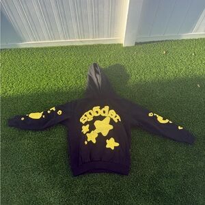 Spyder Black Hoodie with Yellow Star Design